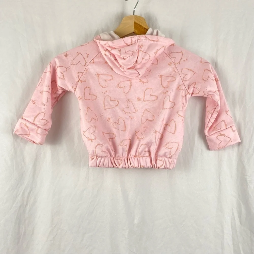 Body Glove Pink Heart Hooded Sweater Toddler Girl Size 3T